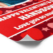 Gelukkige Valentijnsdag Knappe gepersonaliseerde f Poster (Hoek)