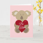 Gelukkige Valentijnsdag | Koala Liefde Kaart (Gele Bloem)