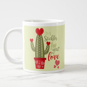 Gelukkige Valentijnsdag Koffiemok Cactus Harten 0, Grote Koffiekop
