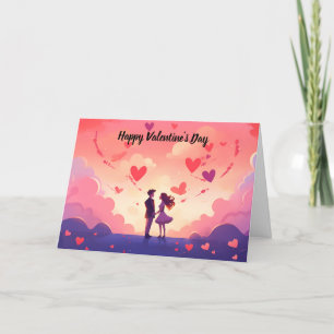 Gelukkige Valentijnsdag Koppel Feestdagen Kaart