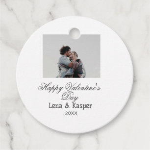 Gelukkige Valentijnsdag koppel foto modern eenvoud Bedankjes Labels