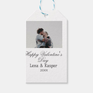 Gelukkige Valentijnsdag koppel foto modern eenvoud Cadeaulabel