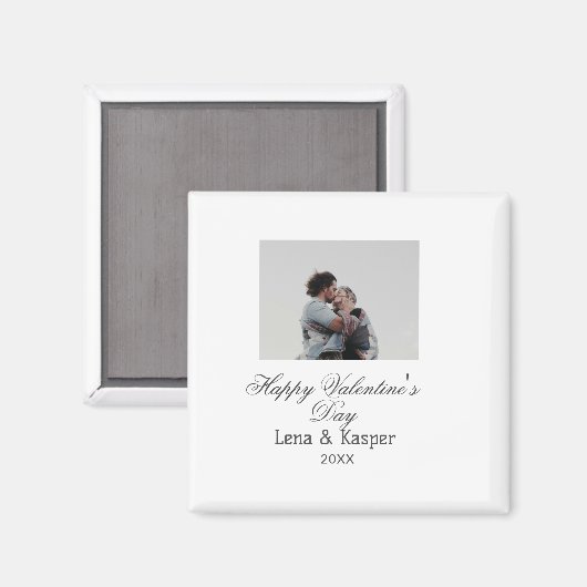 Gelukkige Valentijnsdag koppel foto modern eenvoud Magneet (Voorkant / Achterkant)