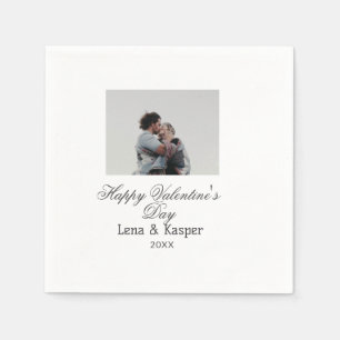 Gelukkige Valentijnsdag koppel foto modern eenvoud Servet