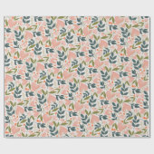 Gelukkige Valentijnsdag Koraal Harten Botanische B Cadeaupapier (Vlak)