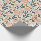 Gelukkige Valentijnsdag Koraal Harten Botanische B Cadeaupapier (Hoek)