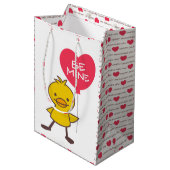Gelukkige Valentijnsdag Kuiken WEES VAN MIJ Medium Cadeauzakje (Voorkant Gekanteld)