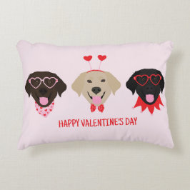 Gelukkige Valentijnsdag Labrador Retriever Honden Accent Kussen