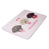 Gelukkige Valentijnsdag Labrador Retriever Honden Badmat (Gekanteld)