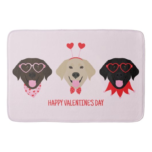 Gelukkige Valentijnsdag Labrador Retriever Honden Badmat (Voorkant)