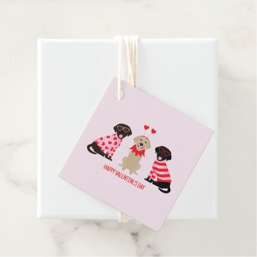 Gelukkige Valentijnsdag Labrador Retriever Honden Bedankjes Labels (In situ)