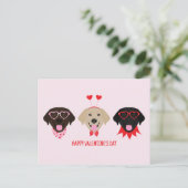 Gelukkige Valentijnsdag Labrador Retriever Honden Briefkaart (Staand voorkant)