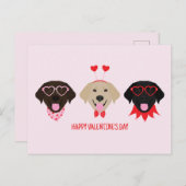 Gelukkige Valentijnsdag Labrador Retriever Honden Briefkaart (Voorkant / Achterkant)