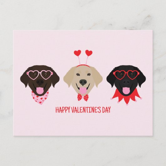 Gelukkige Valentijnsdag Labrador Retriever Honden Briefkaart (Voorkant)