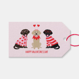 Gelukkige Valentijnsdag Labrador Retriever Honden Cadeaulabel