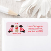 Gelukkige Valentijnsdag Labrador Retriever Honden Etiket (Insitu)