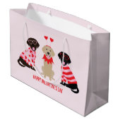 Gelukkige Valentijnsdag Labrador Retriever Honden Groot Cadeauzakje (Achterkant Gekanteld)