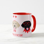 Gelukkige Valentijnsdag Labrador Retriever Honden Mok (Voorkant rechts)