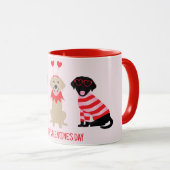 Gelukkige Valentijnsdag Labrador Retriever Honden Mok (Voorkant rechts)