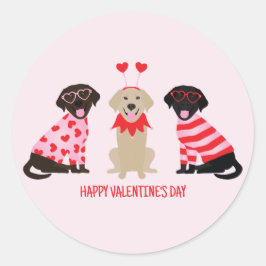 Gelukkige Valentijnsdag Labrador Retriever Honden Ronde Sticker