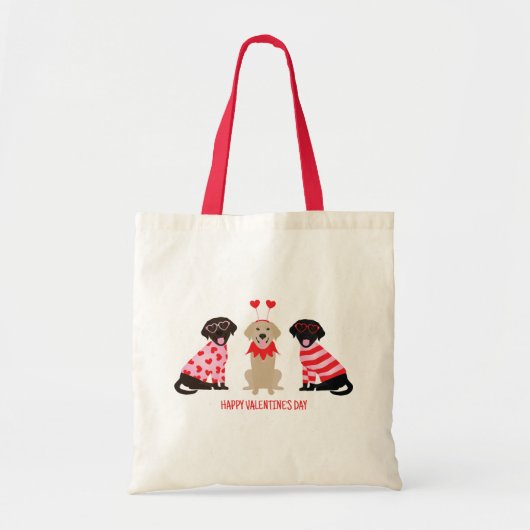 Gelukkige Valentijnsdag Labrador Retriever Honden Tote Bag (Voorkant)