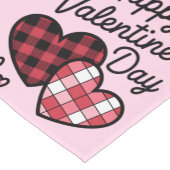 Gelukkige Valentijnsdag Leopard Plaid Love Heart Korte Tafelloper (Hoek)