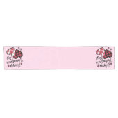 Gelukkige Valentijnsdag Leopard Plaid Love Heart Korte Tafelloper (Horizontaal)