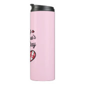 Gelukkige Valentijnsdag Leopard Plaid Love Heart Thermosbeker (Geroteerd rechts)