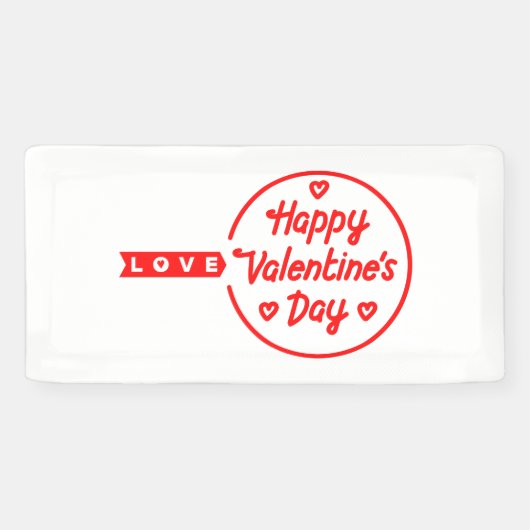 Gelukkige Valentijnsdag Liefde 2x1 Vinyl Banner (Horizontaal)