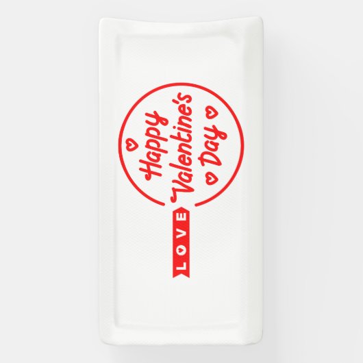 Gelukkige Valentijnsdag Liefde 2x1 Vinyl Banner (Verticaal)