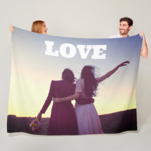 Gelukkige Valentijnsdag Liefde Foto Gay Paar Fleece Deken