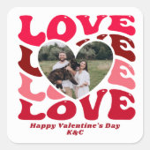 Gelukkige Valentijnsdag Liefde Hart Foto Sticker (Voorkant)