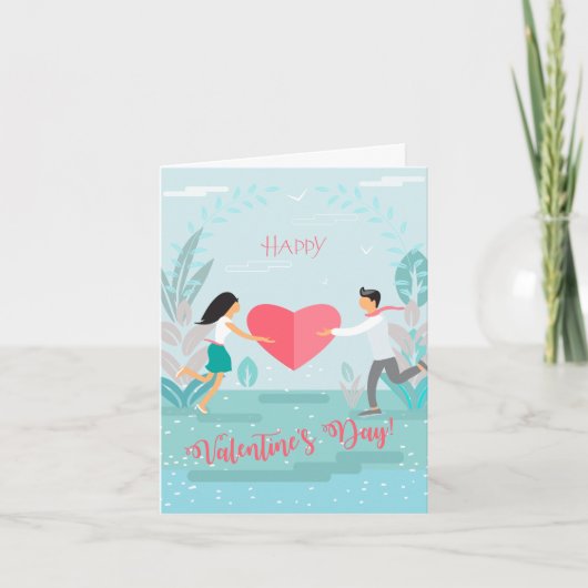 Gelukkige Valentijnsdag "Liefde is in de lucht!" Feestdagen Kaart (Voorkant)