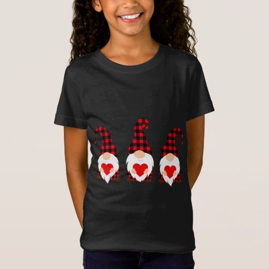 Gelukkige Valentijnsdag Liefde Schattig Hart Gnome T-shirt (Voorkant)