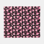 Gelukkige Valentijnsdag Liefdes Script Roze Harten Fleece Deken (Voorkant (Horizontaal))