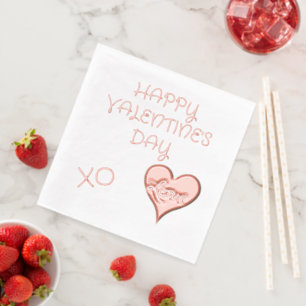 Gelukkige Valentijnsdag Liefdeshart Folie Servetten