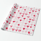 Gelukkige valentijnsdag liefdesharten cadeaupapier (Uitgerold)