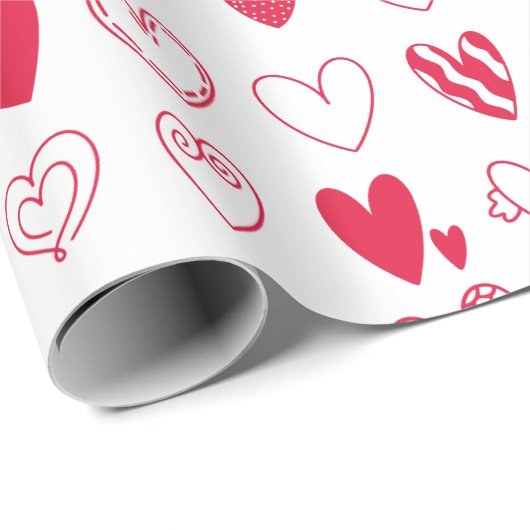 Gelukkige valentijnsdag liefdesharten cadeaupapier (Rol Hoek)