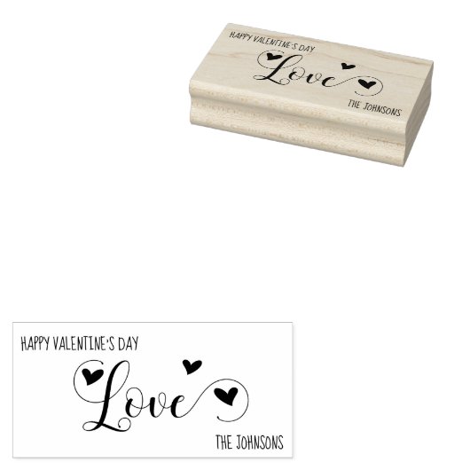 Gelukkige Valentijnsdag Liefdesharten gepersonalis Rubberstempel (Gestempeld)