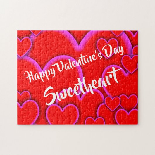 Gelukkige Valentijnsdag Liefste Romantisch Maatwer Legpuzzel (Horizontaal)