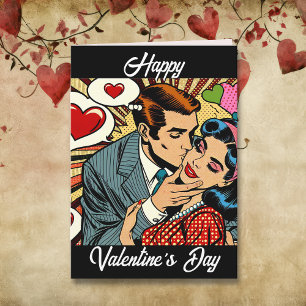 Gelukkige Valentijnsdag lieverd   Retro Love Kaart
