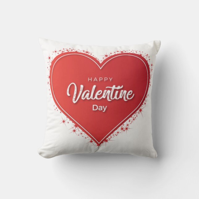 Gelukkige Valentijnsdag Lovey Design Kussen (Voorkant)