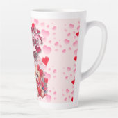 Gelukkige Valentijnsdag Loving Teddy Bear paar Latte Mok (Rechts)