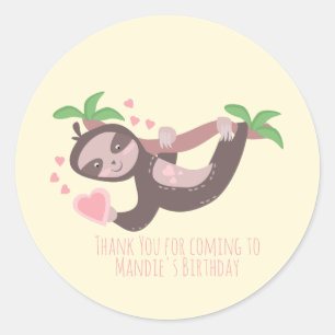 Gelukkige Valentijnsdag Luiaard Hartjes Verjaardag Ronde Sticker