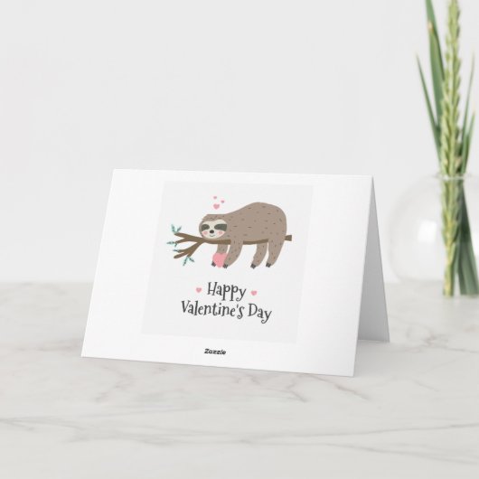 Gelukkige Valentijnsdag luiaard vakantiekaart Feestdagen Kaart (Achterkant)