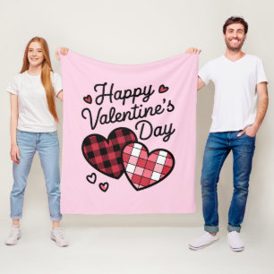 Gelukkige Valentijnsdag Luipaard Geruite Liefde Ha Fleece Deken