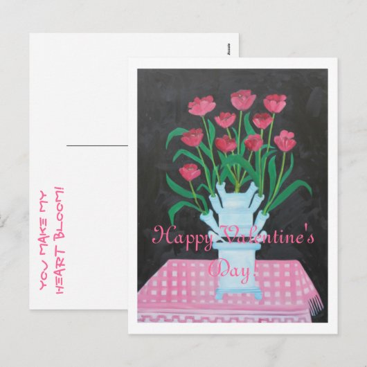 GELUKKIGE VALENTIJNSDAG MAAKT U MIJN HART BLOEIEN FEESTDAGENKAART (Voorkant / Achterkant)