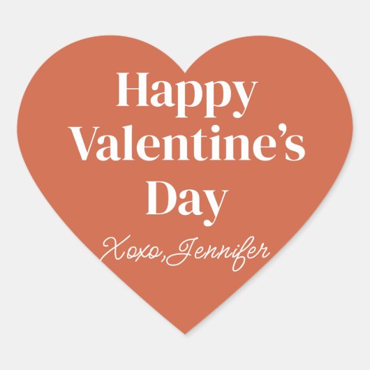 gelukkige Valentijnsdag Maatwerk Hart Sticker (Voorkant)