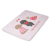 Gelukkige Valentijnsdag Maltipoo Honden Badmat (Gekanteld)