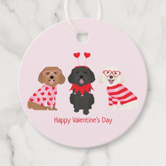 Gelukkige Valentijnsdag Maltipoo Honden Bedankjes Labels (Voorkant)